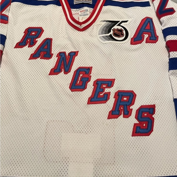 Authentic Vintage CCM New York Rangers Brian Leetch NHL 75th Anniversary Jersey - Picture 3 of 9